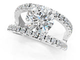 White gold Round Solitaire Split Shank Pave Diamond Ring_68