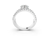 White gold Round Solitaire Split Shank Pave Diamond Ring_71