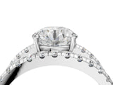 White gold Round Solitaire Split Shank Pave Diamond Ring_72