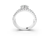 White gold Round Solitaire Split Shank Pave Diamond Ring_76