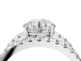 White gold Round Solitaire Split Shank Pave Diamond Ring_82