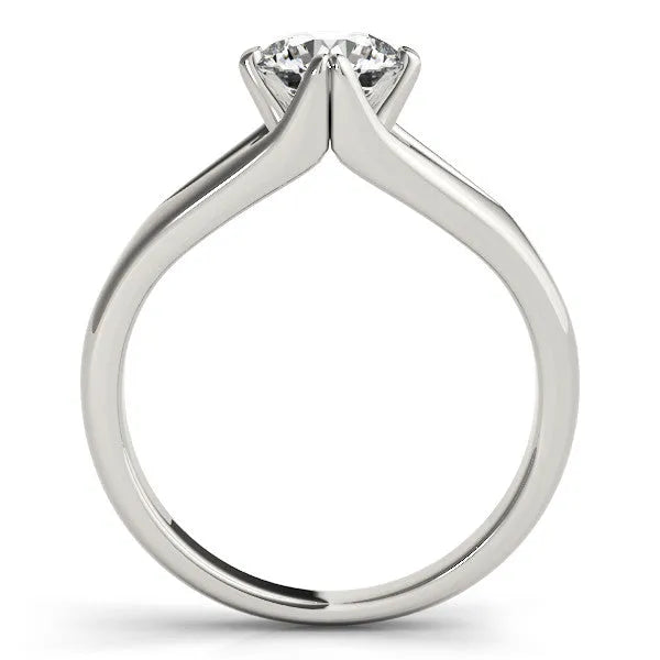 White gold Round Solitaire Split Shank Prong Set Ring
