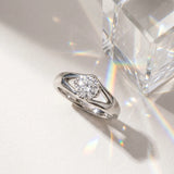 White gold Round Solitaire Split Shank Prong Set Ring_9