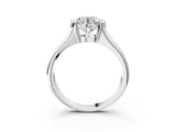 White gold Round Solitaire Tension Set Diamond Ring with Split Shank Band_240
