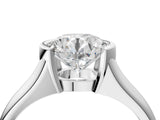 White gold Round Solitaire Tension Set Diamond Ring with Split Shank Band_241