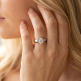 White gold Round Solitaire Tension Set Diamond Ring with Split Shank Band_269