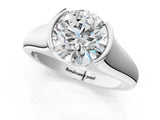 White gold Round Solitaire Tension Set Diamond Ring with Split Shank Band_40