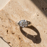 White gold Round Solitaire Tension Set Diamond Ring with Wide Band_15