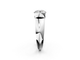 White gold Round Solitaire Tension Set Diamond Ring with Wide Band_40
