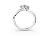 White gold Round Solitaire Tension Set Diamond Ring with Wide Band_41