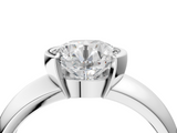 White gold Round Solitaire Tension Set Diamond Ring with Wide Band_42