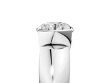 White gold Round Solitaire Tension Set Diamond Ring with Wide Band_43