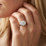Platinum 3.00 Carat F VVS2 Round Solitaire Tension Set Diamond Ring