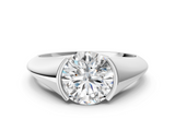 Platinum 3.00 Carat F VVS2 Round Solitaire Tension Set Diamond Ring