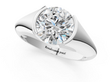 Platinum 3.00 Carat F VVS2 Round Solitaire Tension Set Diamond Ring