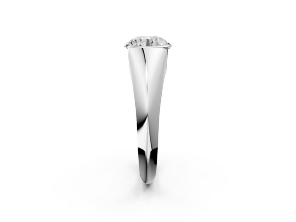 White gold Round Solitaire Tension Set Diamond Ring