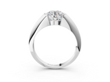 Platinum 3.00 Carat F VVS2 Round Solitaire Tension Set Diamond Ring