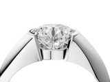 Platinum 3.00 Carat F VVS2 Round Solitaire Tension Set Diamond Ring