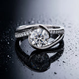 White gold Round Solitaire Tension-Set Diamond Split Shank Ring_31