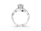 White gold Round Solitaire Twist Band Pavé Diamond Engagement Ring_44