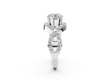 White gold Round Solitaire Twist Band Pavé Diamond Engagement Ring_56