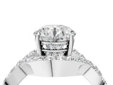 White gold Round Solitaire Twist Band Pavé Diamond Engagement Ring_57