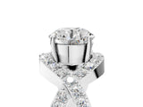 White gold Round Solitaire Twist Band Pavé Diamond Engagement Ring_59