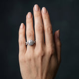 White gold Round Solitaire Twist Band Pavé Diamond Engagement Ring_65