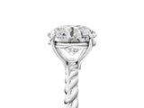 White gold Round Solitaire Twist Band Ring with Four-Prong Setting_113