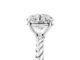 White gold Round Solitaire Twist Band Ring with Four-Prong Setting_149