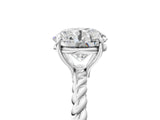 White gold Round Solitaire Twist Band Ring with Four-Prong Setting_158