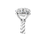 White gold Round Solitaire Twist Band Ring with Four-Prong Setting_41