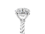 White gold Round Solitaire Twist Band Ring with Four-Prong Setting_5