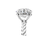 White gold Round Solitaire Twist Band Ring with Four-Prong Setting_65