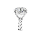 White gold Round Solitaire Twist Band Ring with Four-Prong Setting_89