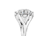 White gold Round Solitaire Twist Band Six-Prong Setting