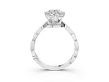 White gold Round Solitaire Twist Band with Leaf Prong Setting 4