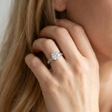 White gold Round Solitaire Twist Band with Leaf Prong Setting_14