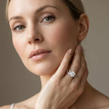 White gold Round Solitaire Twist Band with Pavé Accents and Four-Prong Setting_13