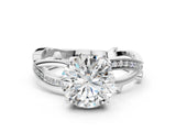 White gold Round Solitaire Twist Band with Pavé Accents and Four-Prong Setting_38