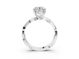 White gold Round Solitaire Twist Band with Pavé Accents and Four-Prong Setting_41