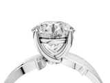 White gold Round Solitaire Twist Band with Pavé Accents and Four-Prong Setting_42