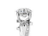 White gold Round Solitaire Twist Band with Pavé Accents and Four-Prong Setting_43