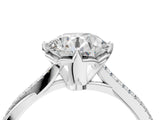 White gold Round Solitaire Twist Band with Pavé Diamonds and Four-Prong Setting_116