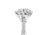 White gold Round Solitaire Twist Band with Pavé Diamonds and Four-Prong Setting_117