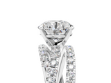 White gold Round Solitaire Twist Band with Pavé Setting and Four-Prong Setting_142