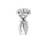 White gold Round Solitaire Twist Band with Pave Prong Setting_133