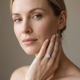 White gold Round Solitaire Twist Band with Pave Set Diamonds and Four-Prong Setting_13