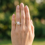 White gold Round Solitaire Twist Band with Pave Set Diamonds and Four-Prong Setting_6
