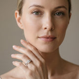 White gold Round Solitaire Twisted Band Marquise Accent Prong Setting Ring_145